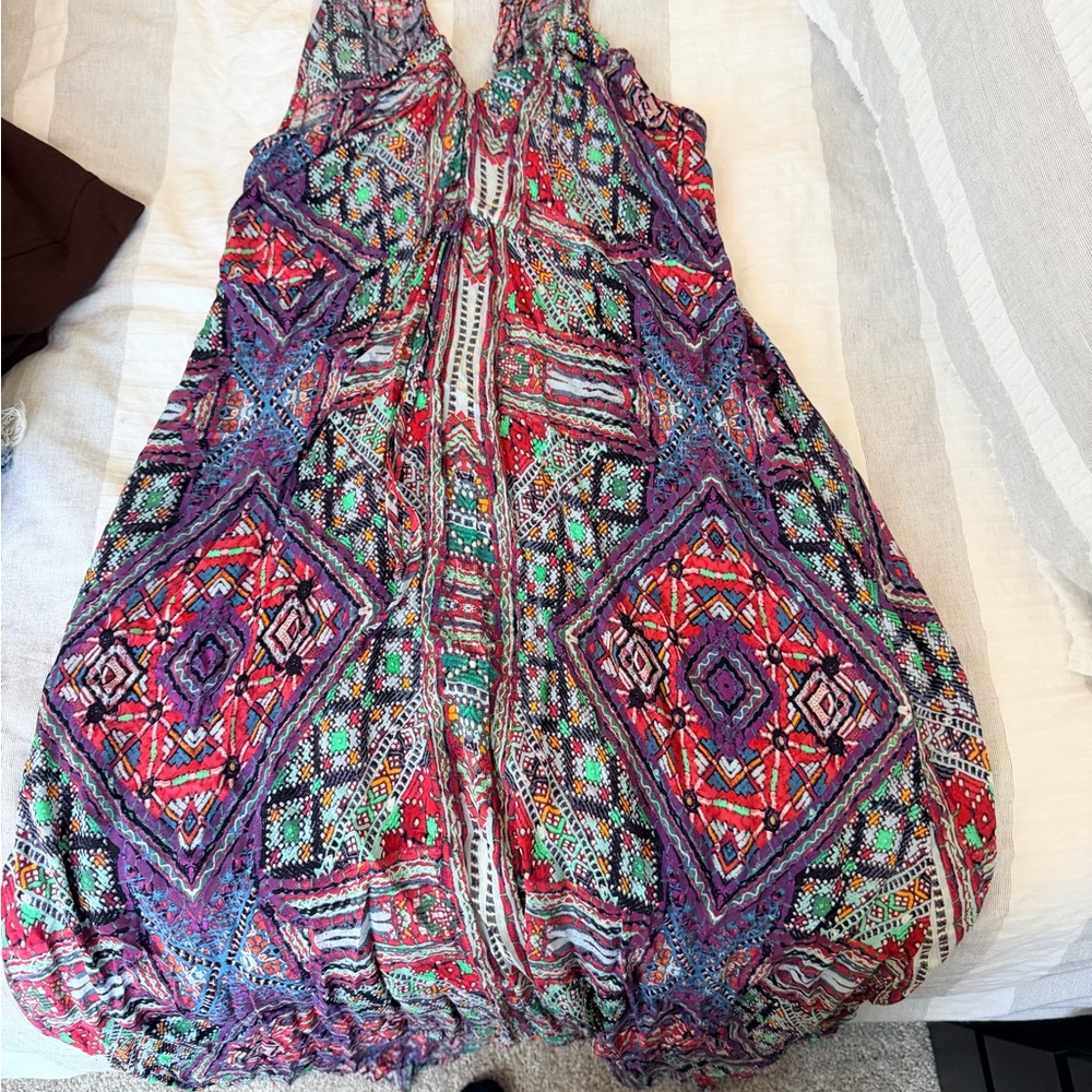 Colorful Geometric Patterned Dress